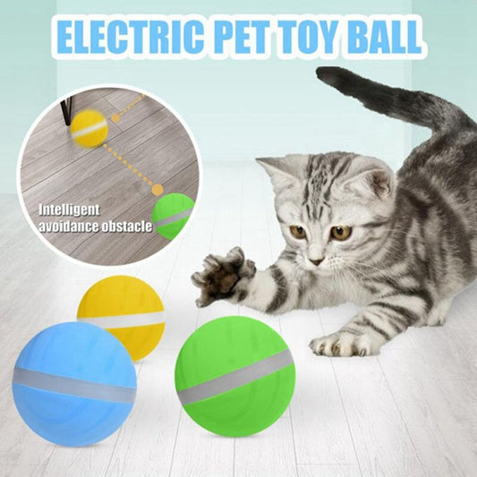 LED Smart Electric Cat Toy Magic Roller Ball USB Electric Pet Toy Rolling Flash Ball Toy Automatic Rotating Toy For Cats Dogs