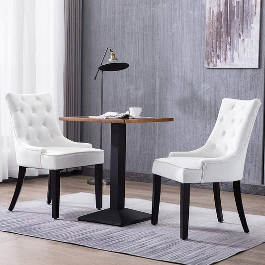 Dining Chairs Set of 2 Velvet Fabric Chairs with Wooden Style Metal Legs for Dining Room,Living Room,Kitchen,Bedroom,white(multiple colour)